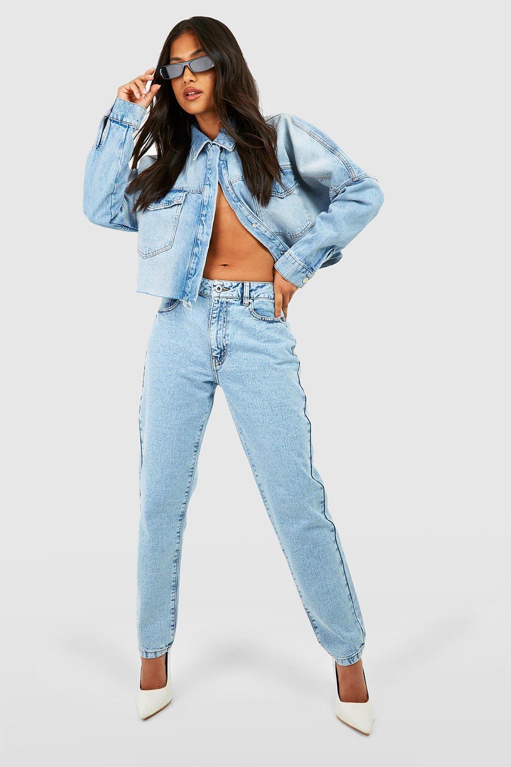 Boohoo petite mom store jeans